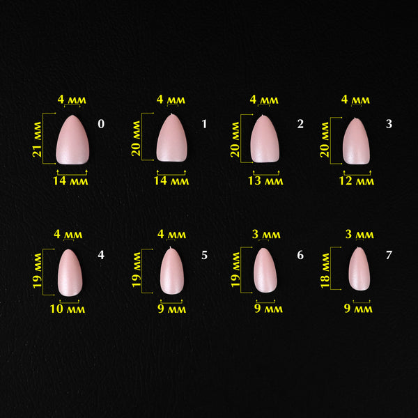 KOMILFO SOFAST NAIL FROMS NUDE ALMOND SHORT, 360 PCS 456075