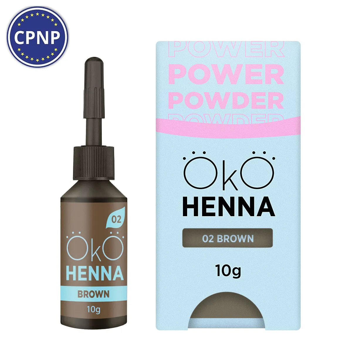 OKO Henna For Brows Power Powder, 02 Brown, 10 g OKOhenna02
