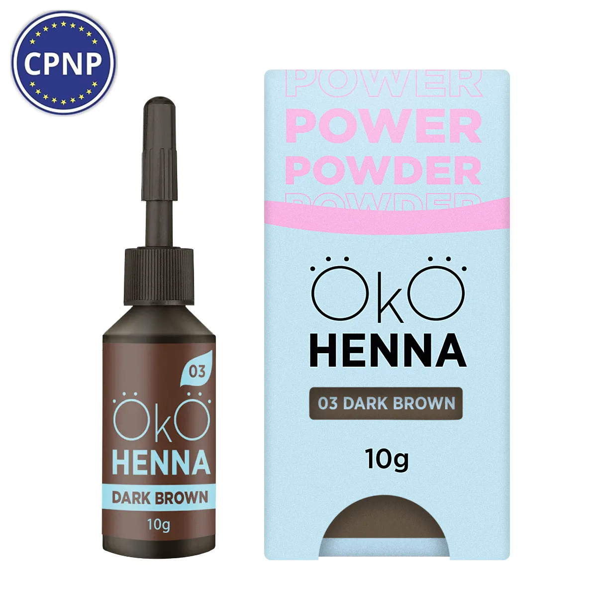 OKO Henna For Brows Power Powder, 03 Dark Brown, 10 g OKOhenna03