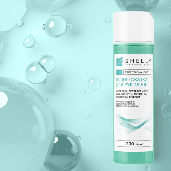 Peeling scrub for hands and feet with aloe vera, mint extract and aha acids Shelly 200 ML