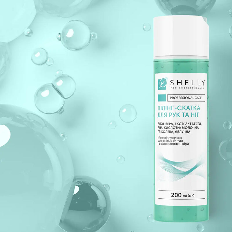 Peeling scrub for hands and feet with aloe vera, mint extract and aha acids Shelly 200 ML
