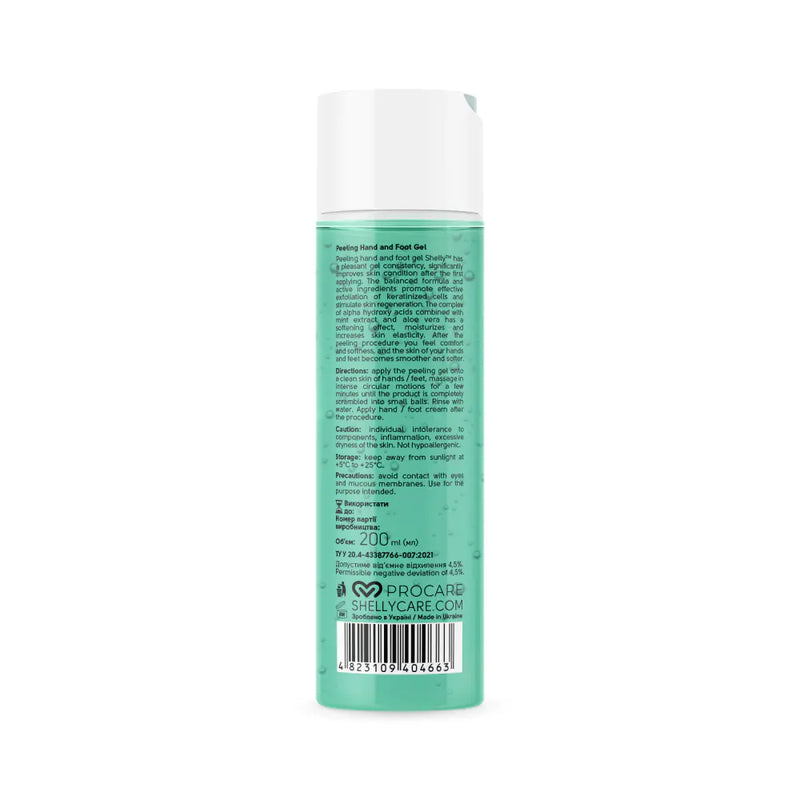 Peeling scrub for hands and feet with aloe vera, mint extract and aha acids Shelly 200 ML