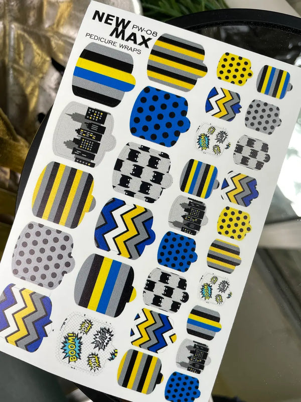 New Max NAIL WRAPS PEDI PW-08