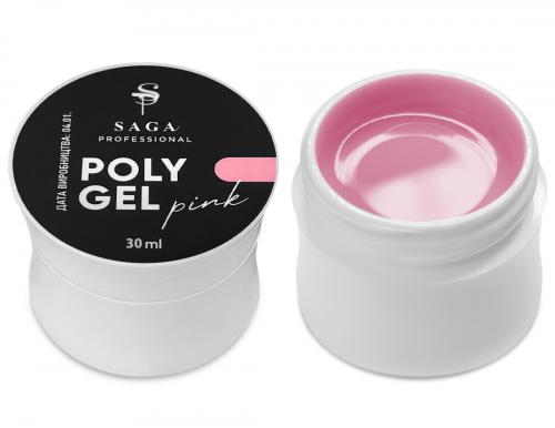 SAGA professional POLY GEL (in a jar)  Pink 30 ml