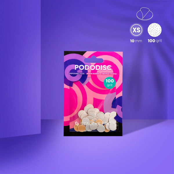 White refill pads for pedicure disc PODODISC STALEKS PRO XS (50 pc) Thin/тонкие PDF-10-100w