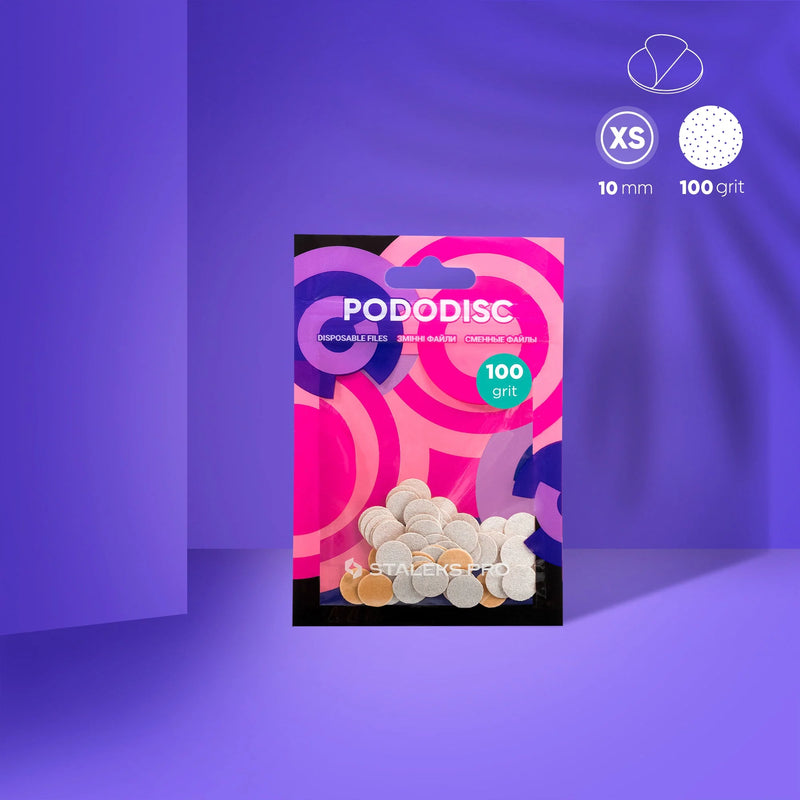 White refill pads for pedicure disc PODODISC STALEKS PRO XS (50 pc) Thin/тонкие PDF-10-100w