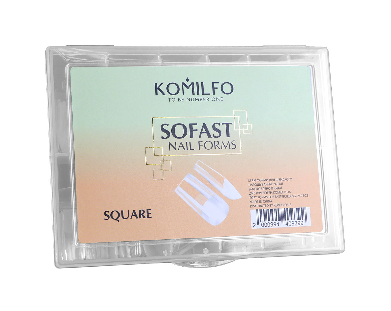 KOMILFO SOFAST NAIL FORMS SQUARE, 240 PCS 456073