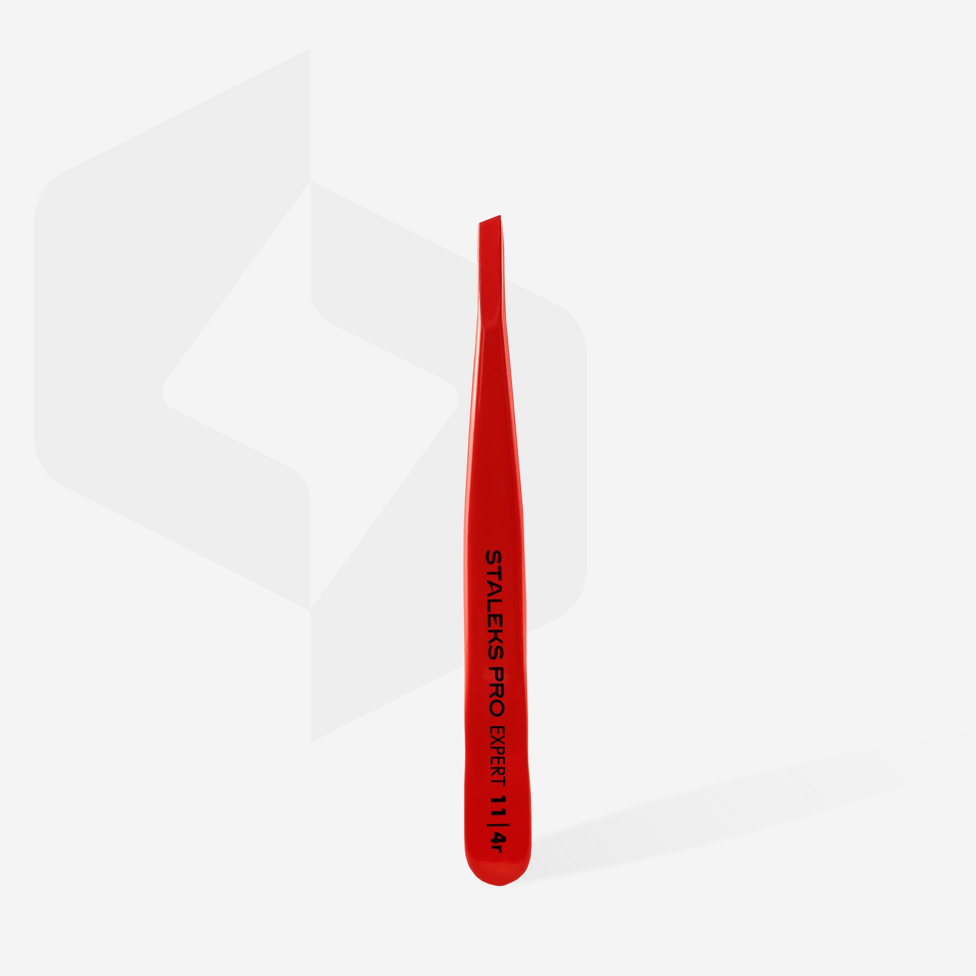 Eyebrow tweezers Staleks Pro Expert 11 Type 4r, red TE-11/4r