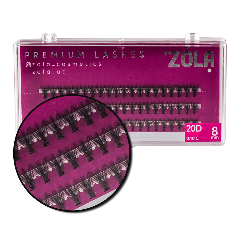 Ресницы Zola Пучки 20D 8 мм 05344