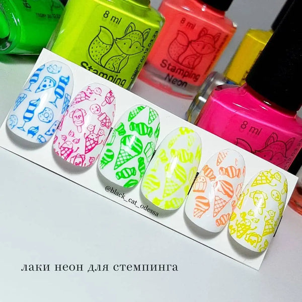 Лак для стемпінга SAGA professional NEON 1 (персиковий), 8 мл
