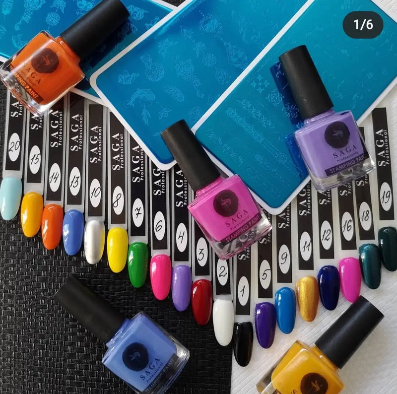 Лак для стемпінга Saga Professional Stamping № 20, 8 мл блакитний