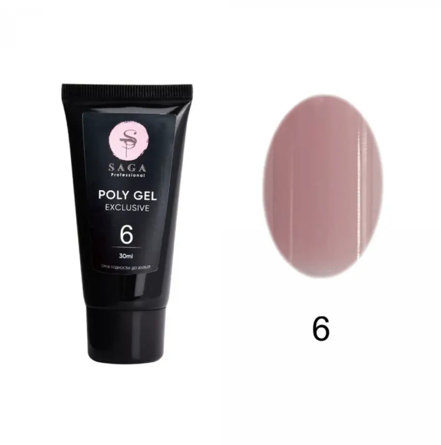 Poly-gel Saga Exclusive No. 6, 30 ml (natural pink)