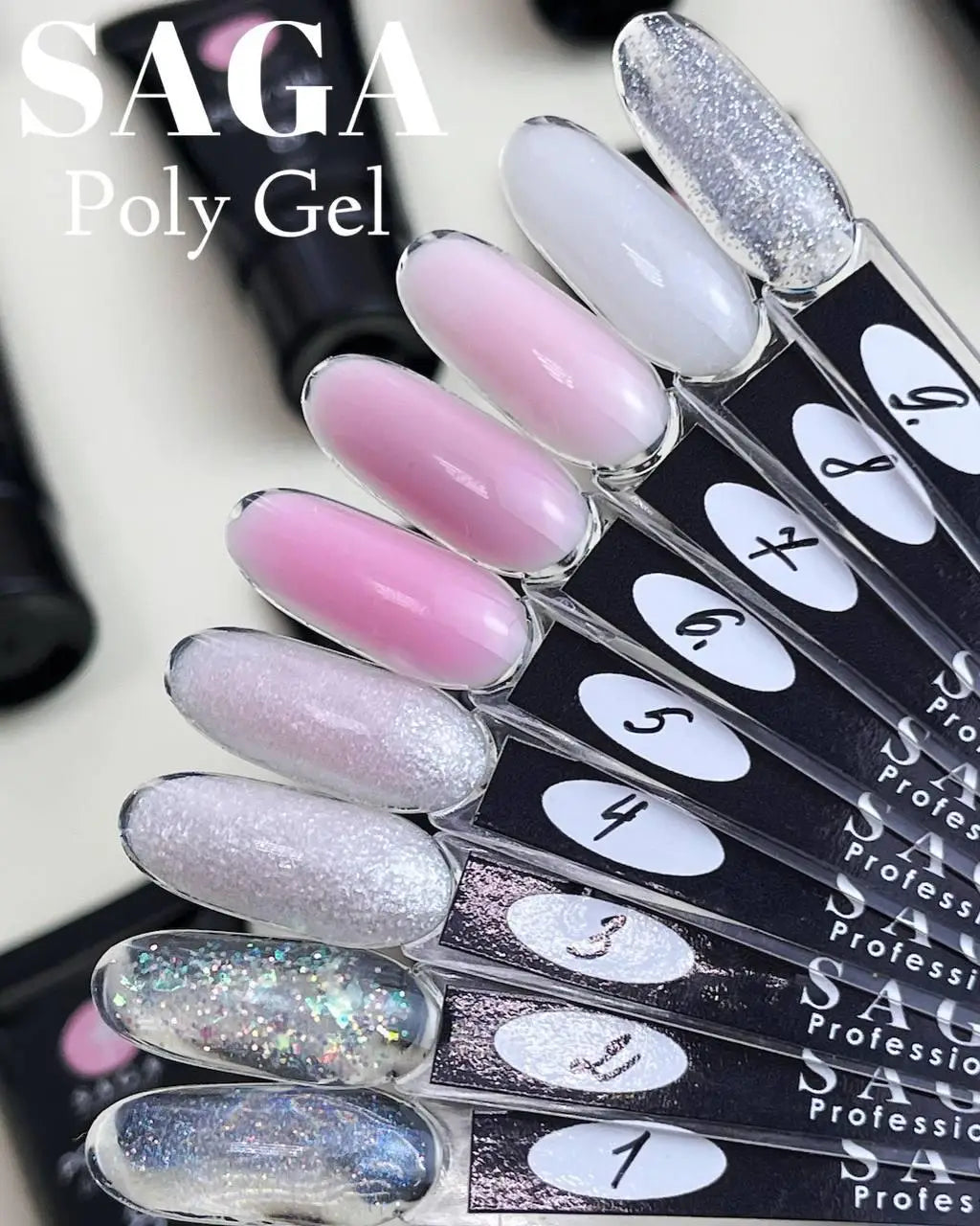 Poly-gel Saga Exclusive No. 2, 30 ml (transparent with large shimmer)