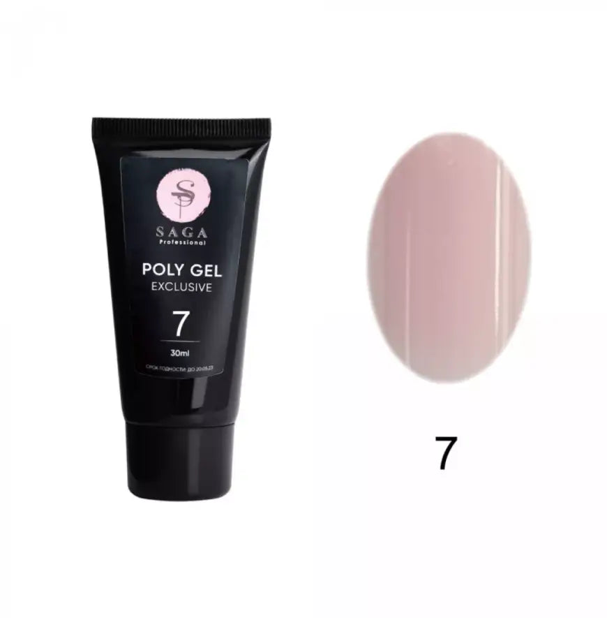 Poly-gel Saga Exclusive No. 7, 30 ml (pale pink)