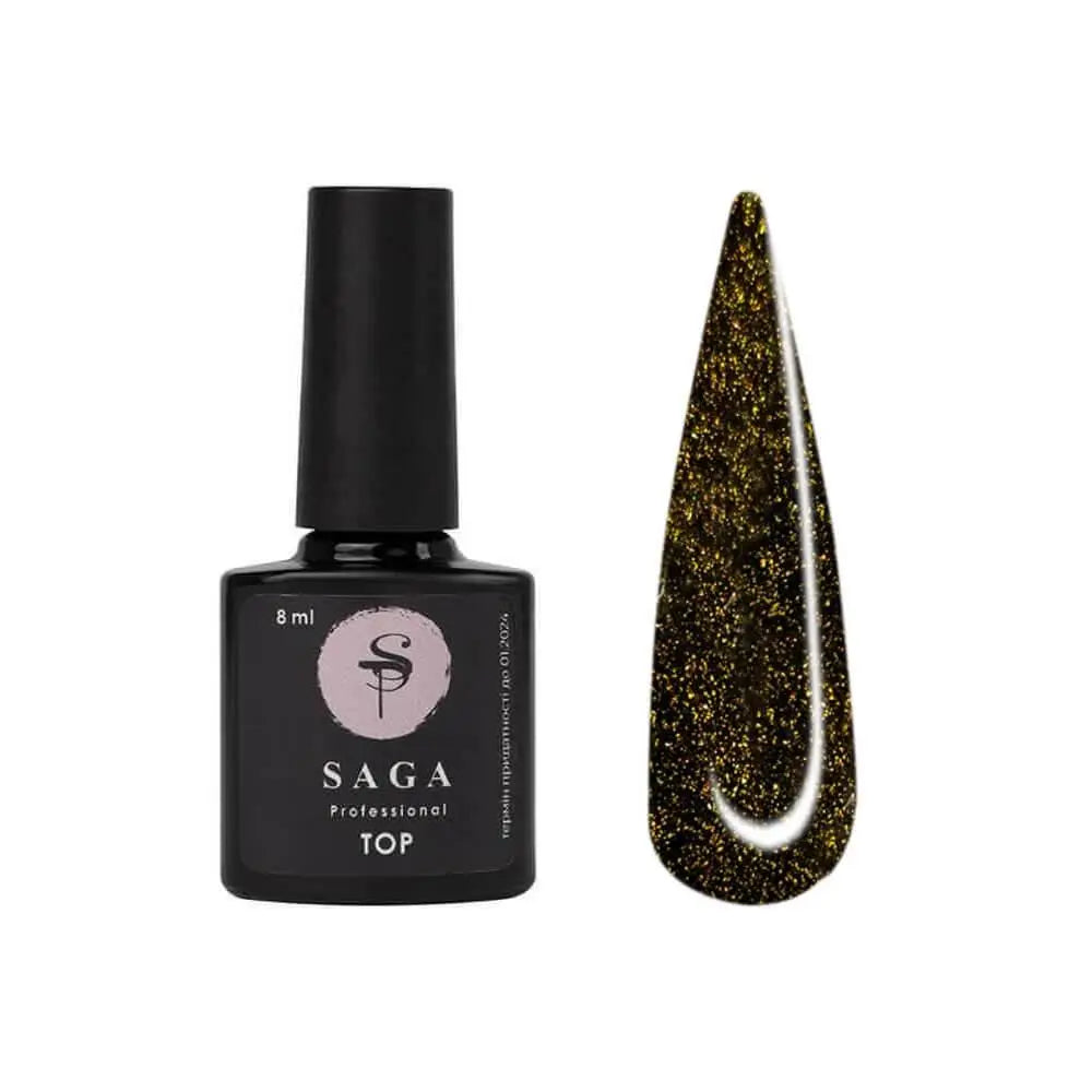Top without a sticky layer Saga TOP Geometry №6, 8 ml (gold)