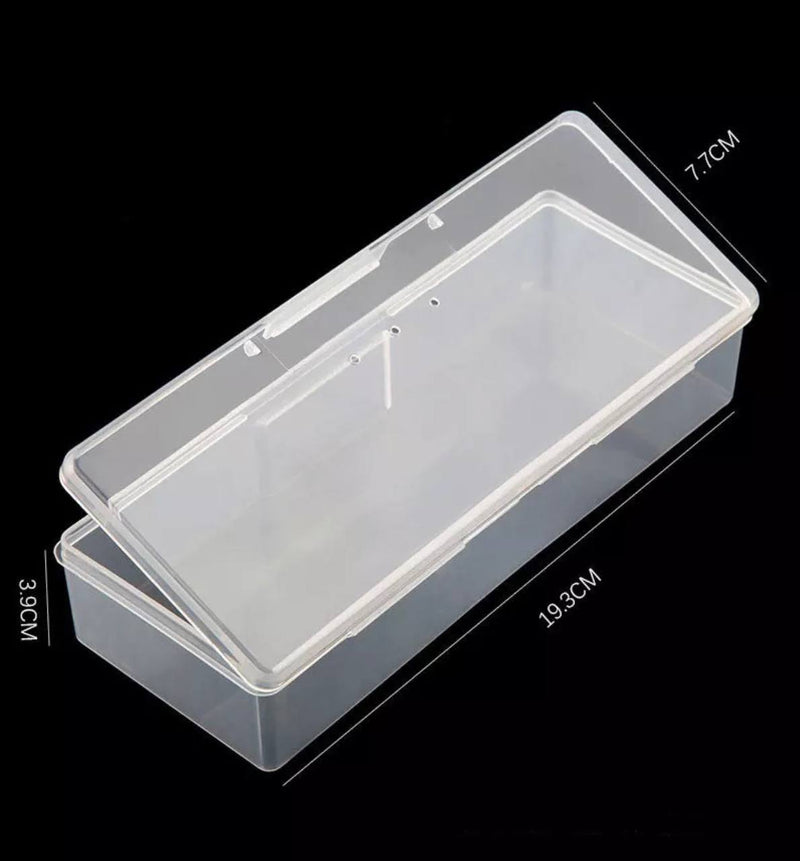 Nail Art Rectangle Plastic Transparent Storage Box