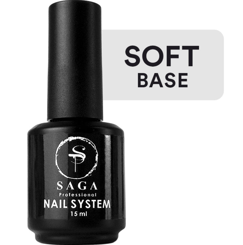 SAGA Professional Rubber Base SOFT Base for gel polish, 15 ml