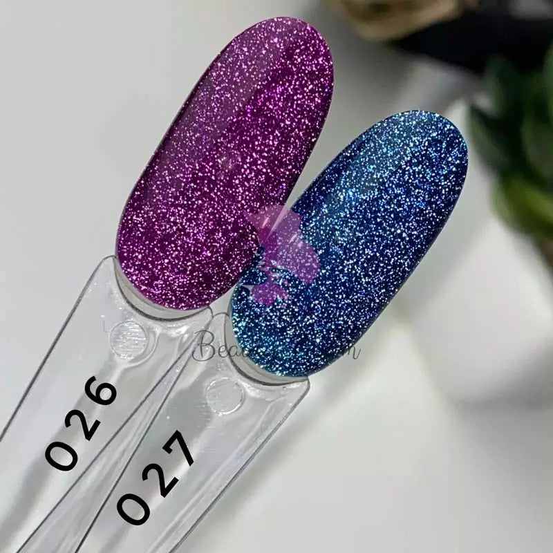 Гель-лак SAGA professional Fiery gel 27 (індиго з мікроблиском, світловідбиваючий), 9 мл