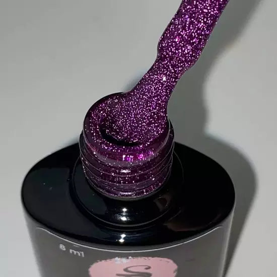 SAGA professional Gel polish Fiery gel 26 (violet with micro-shine, reflective), 8 ml