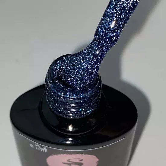 Гель-лак SAGA professional Fiery gel 27 (індиго з мікроблиском, світловідбиваючий), 9 мл