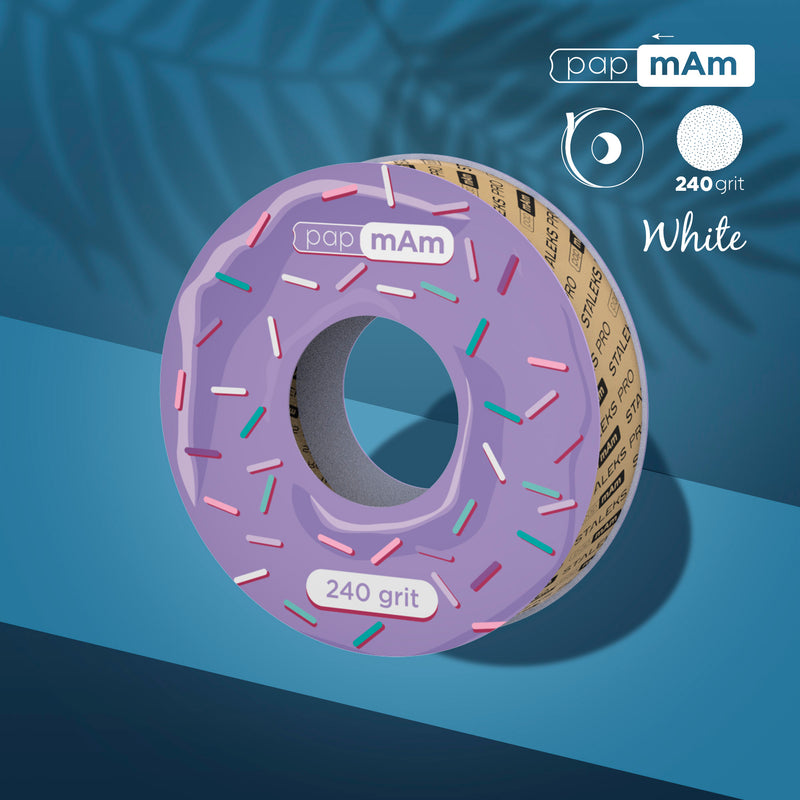 White disposable abrasive tape papmAm EXPERT (without plastic case) STALEKS PRO 240 grit  ATSC-240w