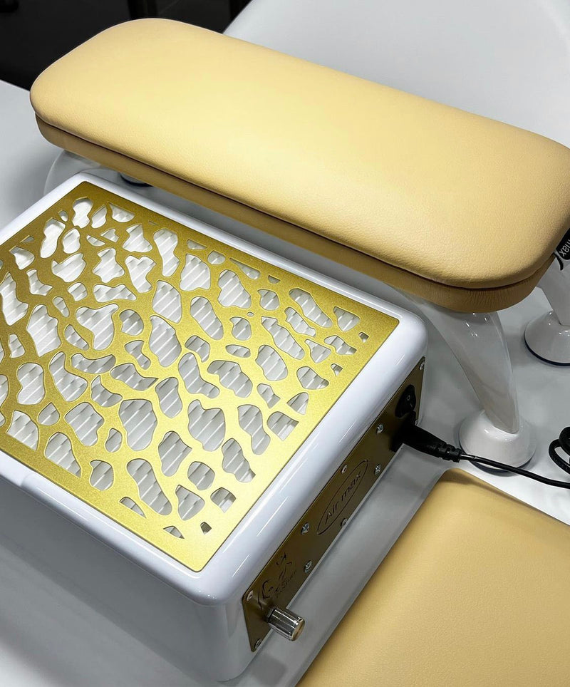 Air Max Panther Nail Dust Collector Gold with HEPA Filter – Professional Nail Table Vacuum