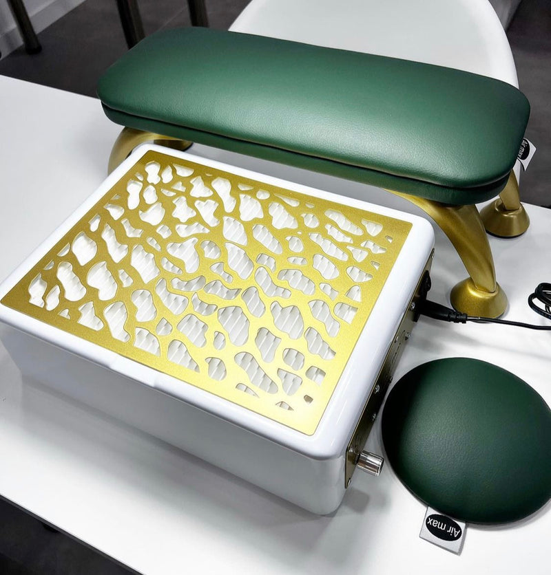 Air Max Panther Nail Dust Collector Gold with HEPA Filter – Professional Nail Table Vacuum