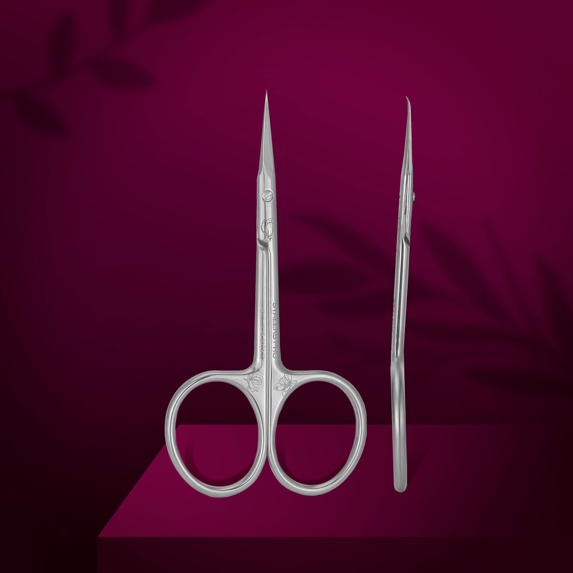 Professional cuticle scissors with hook Staleks Pro Exclusive 21 Type 2 (Magnolia)  SX-21/2m