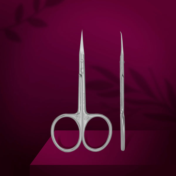 Professional cuticle scissors with hook Staleks Pro Exclusive 23 Type 2 (Magnolia)  SX-23/2m