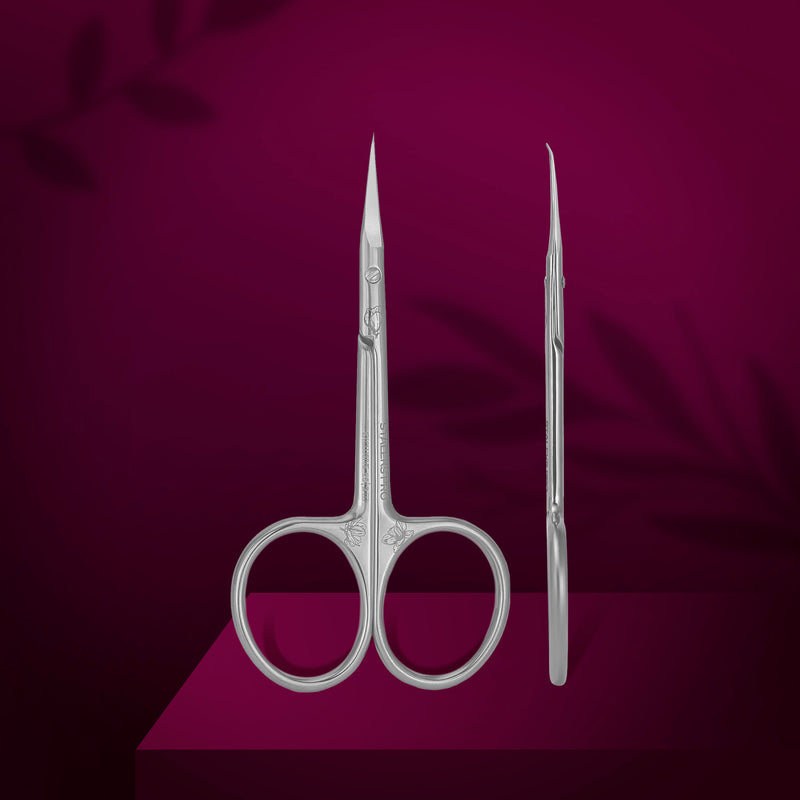 Professional cuticle scissors with hook Staleks Pro Exclusive 23 Type 2 (Magnolia)  SX-23/2m