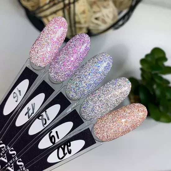 SAGA professional Gel polish Fiery gel 16 (hot pink with microshine, r ...