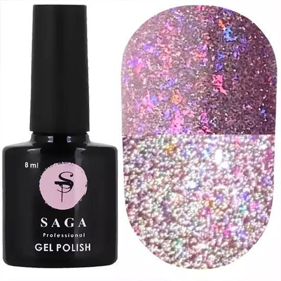 SAGA professional Gel polish Fiery gel 16 (hot pink with microshine, r ...