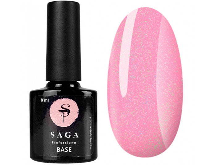 SAGA professional COLOR BASE 10 with brush, 8 ml (pink with shimmer) CB10