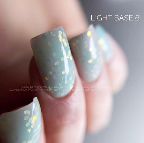 SAGA professional  LIGHT BASE №6 8 ml turquoise with hexagons