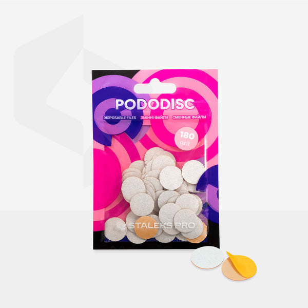 White refill pads for pedicure disc Pododisc Staleks Pro S, 180 grit (50 pc)  PDF-15-180w