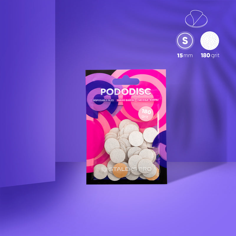 Запасные подушечки белые для педикюрного диска Pododisc Staleks Pro S, зернистость 180 (50 шт) PDF-15-180w