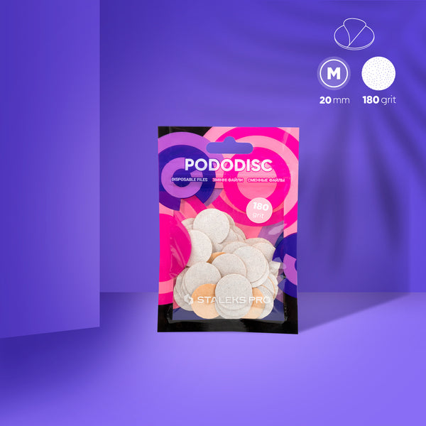 Запасные подушечки белые для педикюрного диска Pododisc Сталекс Про М, зернистость 180 (50 шт) PDF-20-180w